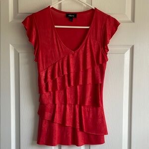 Iz Byer Scarlet Layered V-Neck Blouse